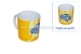 Coffee mug, image "Struttura ed organi della vettura",yellow