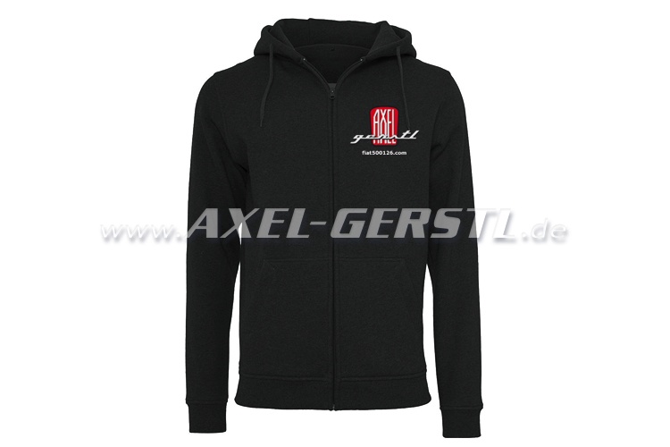 Hoodie jacket 'Axel Gerstl Classic Logo', black, size L