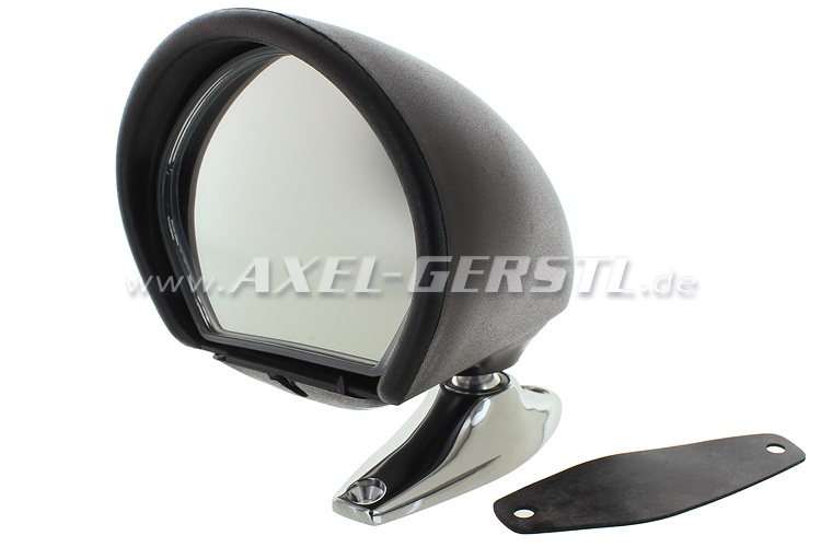 Side mirror Vitaloni, black, right/left, bulbous-pointed Fiat 500/126