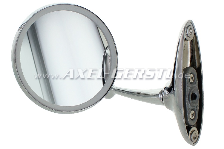 Wing mirror, door mounting, chrome, round Fiat 500/128/divers 