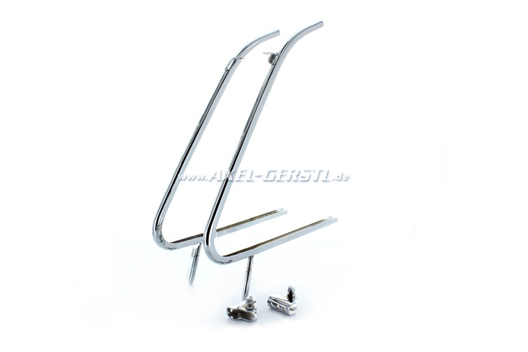 Quater vent frame incl. mounting, in pairs, chromed Fiat 500 D 2.series/F/L/R