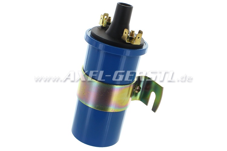 Ignition coil, blue, oil-cooled Fiat 500/126/600/D/850/124/128