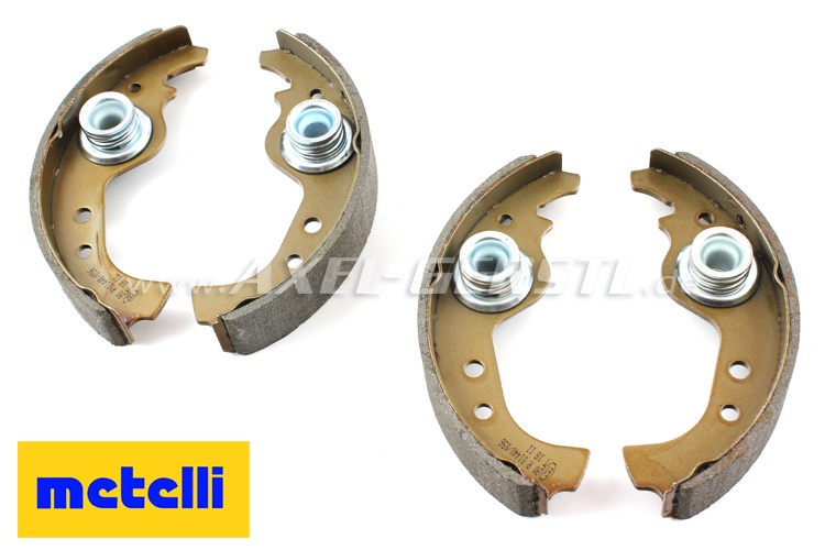 Set of brake shoes with clamps & eccentric, brand METELLI Fiat 126P/126 BIS