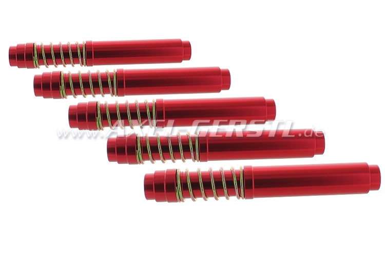 Set of flexible jacket tubes, alu., outside spring (5 p) red Fiat 500/126 