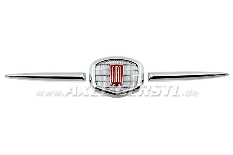 Front badge with grill and wings, aluminum, 3 pieces Fiat 500 N/D (F) 