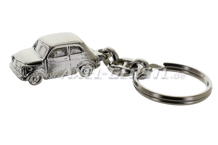 'Fiat 500' keychain, silver, 1:87