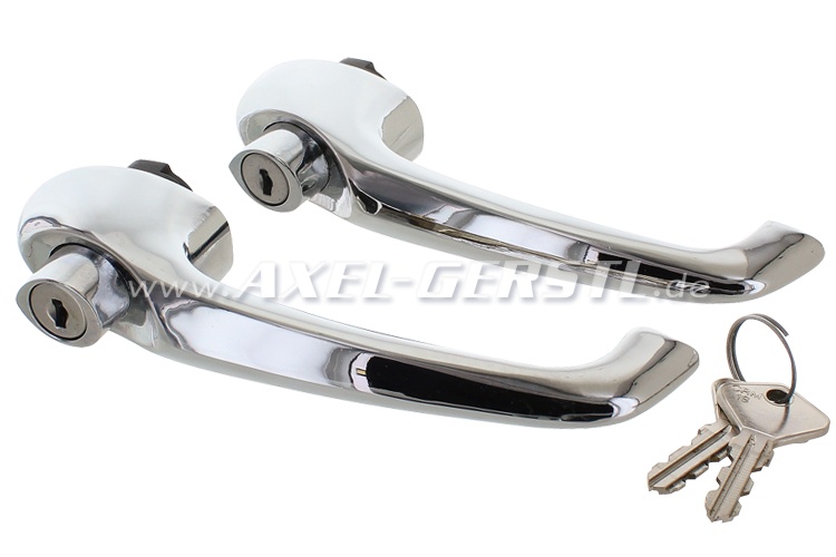 Door handle/lock, in pairs with cylinder and keys, A-Qual. Fiat 500 F/L/R