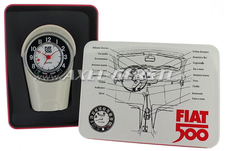 Alarm-clock tachometer box Fiat 500 (8x12,5x6cm), white 