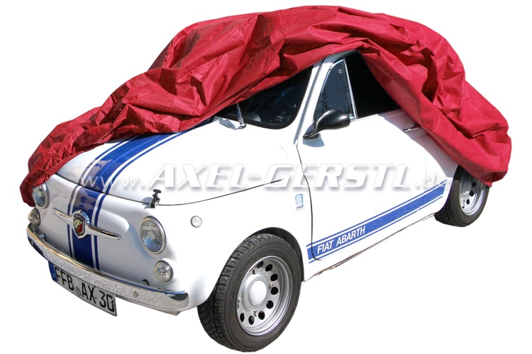 Car cover 'Puff' with fleece, red Fiat 500/126
