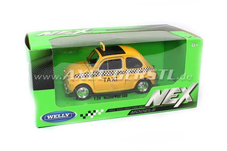 Modellauto Welly Fiat 500 L 'Taxi', 1:24, gelb Fiat 500 L