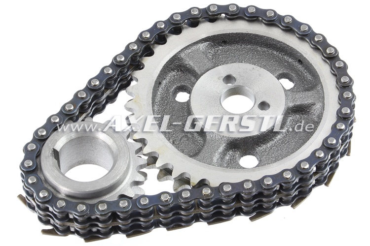 Timing chain gear set w/o radial shaft seal and w/o gaskets Fiat 600/600D/770