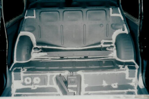 Innenraum hinten abgefugt - Fiat 500 Restauration