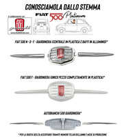 Fiat 500 front emblems