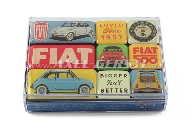 Set of magnets (9 pieces) FIAT 500 - LOVED Since 1957
