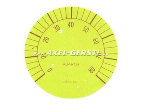 Abarth Veglia dial for revcounter, yellow
