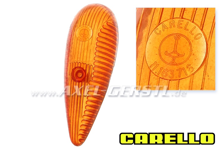 Zijknipperlichtglas (druppelvormig) CARELLO, oranje