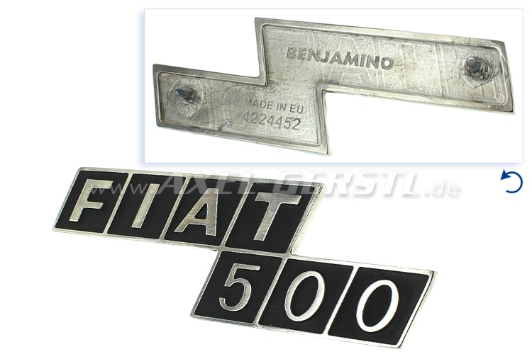 Rear badge FIAT 500, metal