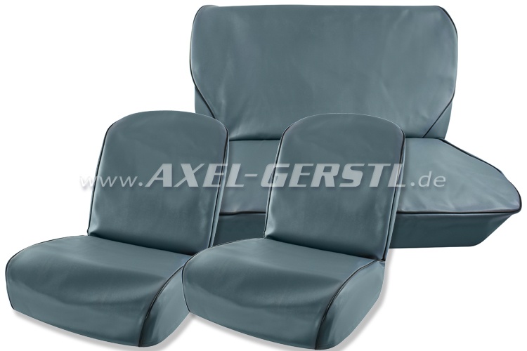 Seat covers, blue, artificial leather, front & back