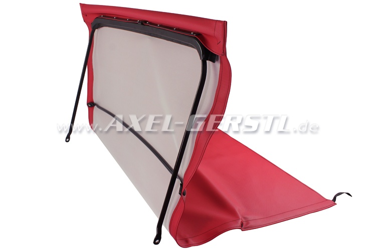 Convertible top w. front bow + middle stick, red