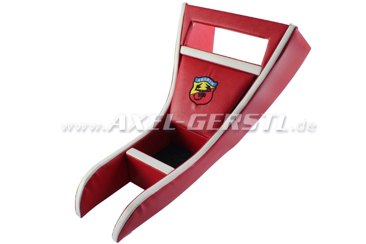 Radio housing ABARTH red & white imitation leather cover