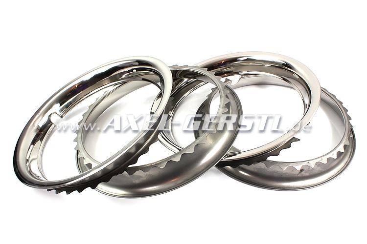 Wheel trim ring, 13, polished stainless steel, set of 4 rin