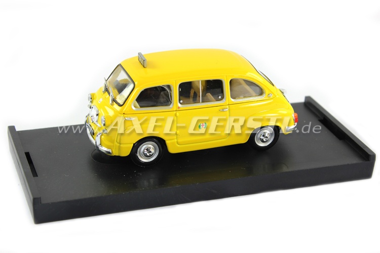 Modellauto Brumm Fiat 600 D Multipla Taxi, 1:43, gelb