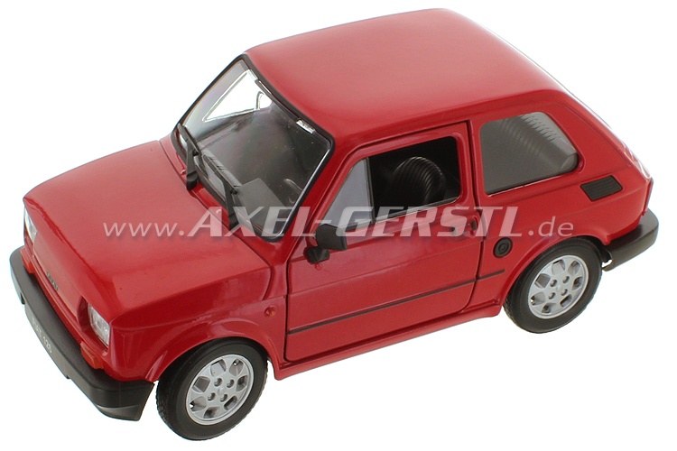 SoPo: Modellauto Welly Fiat 126, 1:24, Farbe rot