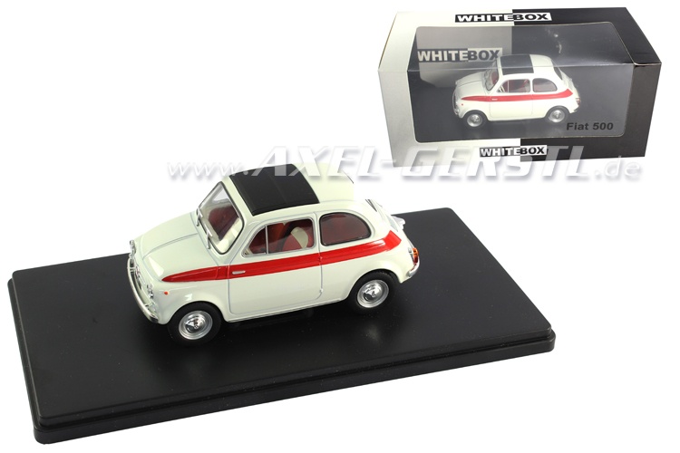 Voiture miniature Whitebox Fiat 500 D, 1:24, blanc /fermé