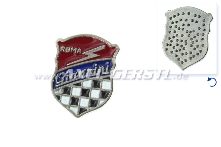 Giannini emblem escutcheon metal, 28 mm, adhesive