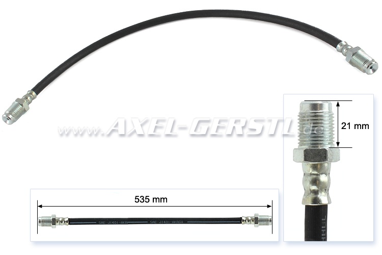Brake hose (external thread), length 530 mm
