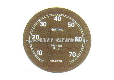 Abarth Jaeger dial for revcounter, black, small