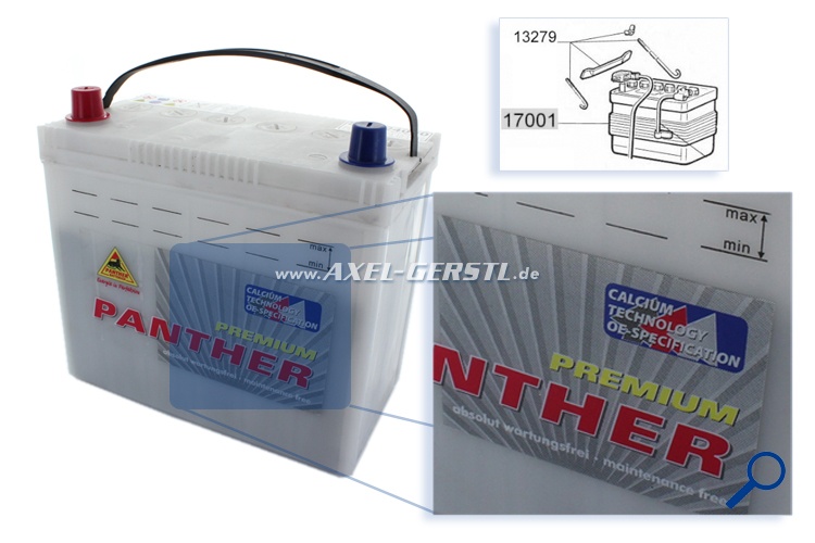 Batterie (12V-45Ah-300A/EN) B23xH22xT12, trocken vorgeladen Fiat 500  D/F/L/R - Ersatzteile Fiat 500 Oldtimer 126 600 | Axel Gerstl