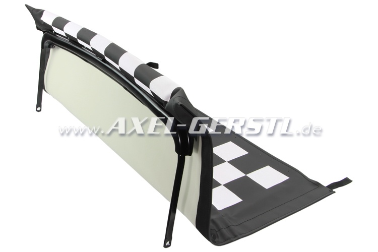 Convertible top w. front bow + middle stick, bl./w.checkered