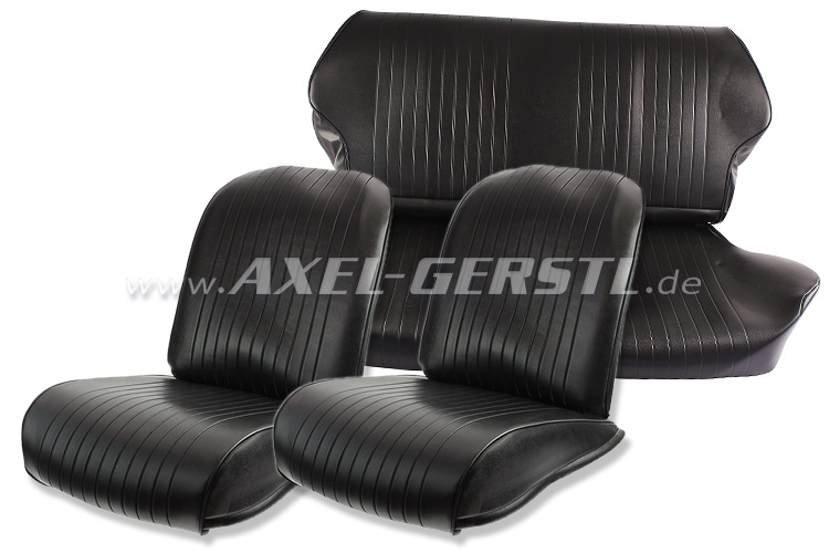 Seat covers, black artificial leather, front & back