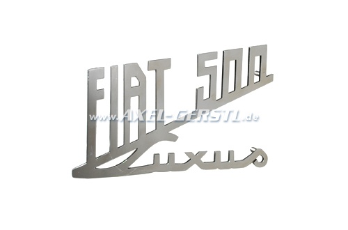 Achterembleem Fiat 500 Luxus roestvrij staal / niet gepoli