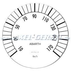 Abarth Veglia dial for speedometer, white