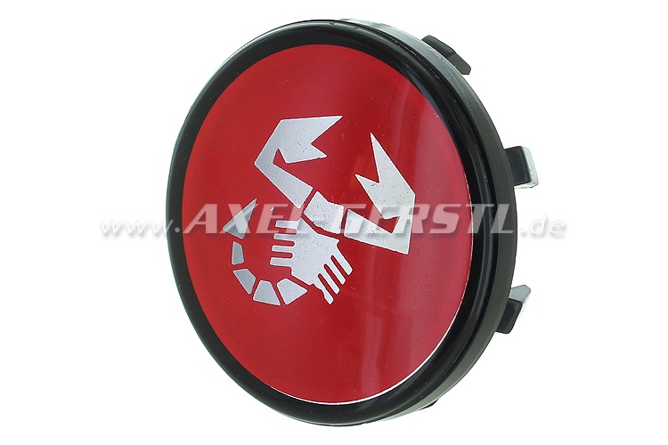 Abarth wheel cover, red/Scorpion, 46mm/50 mm (rim center)