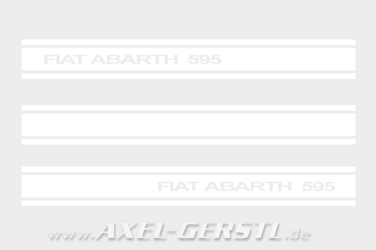 Set of 3 stickers Abarth 595, sideways, white