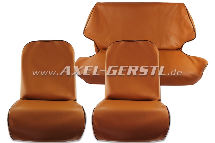 Housses de sièges, ocres, cuir artificiel, avant et arrière