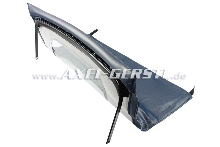 Convertible top w. front bow + middle stick, blue w. window