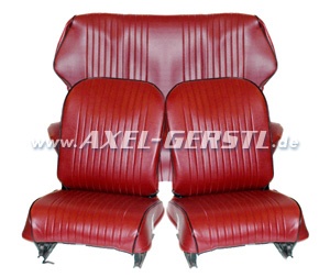 Housses de sièges, rouge bord., cuir artificiel, av. et ar.