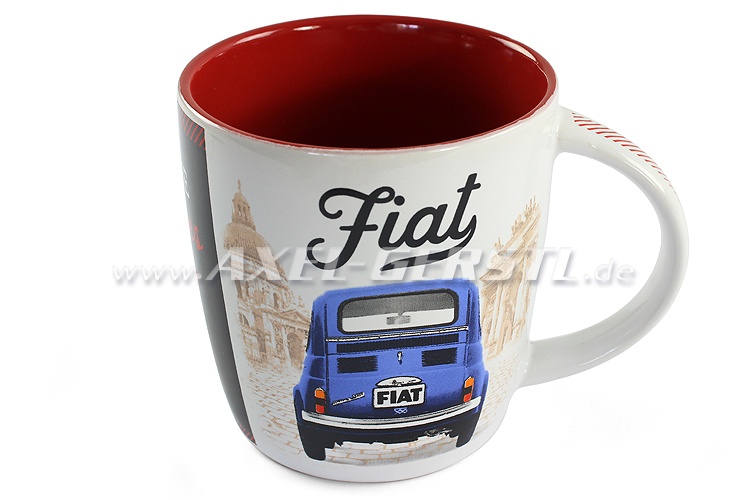 Coffee mug FIAT 500 - ENJOY THE GOOD TIMES, Vintage-Style