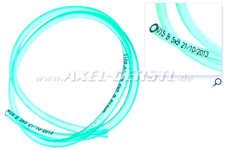 Fabric fuel hose, made by CAVIS, transparent, 5,0 x 9,0mm pm