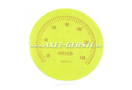 Cadran de compteur de vitesse Abarth Jaeger, jaune