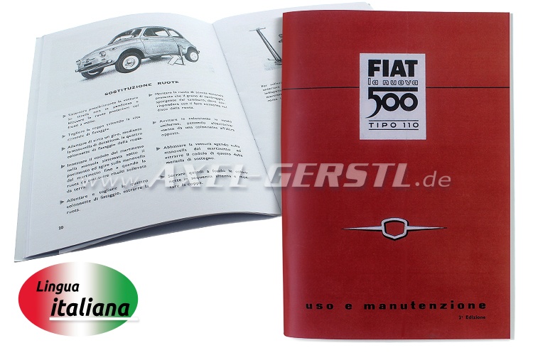 Fiat 500 Betriebsanleitung, 48 Seiten DIN A5 (Italienisch)