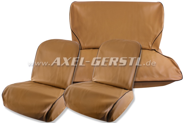 Seat covers, beige, artificial leather, front & back