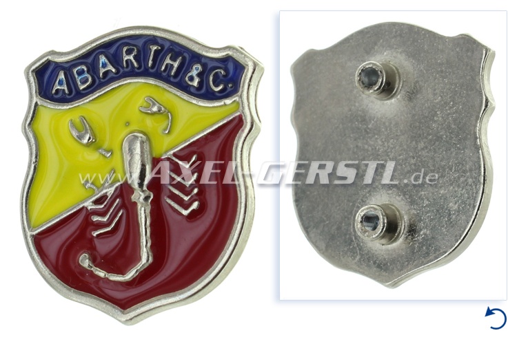Emblema Abarth, metallo, stemma 31 x 37 mm