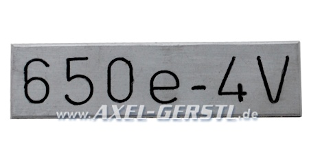 SoPo: Schriftzug 650e-4V, Emblem aus Metall