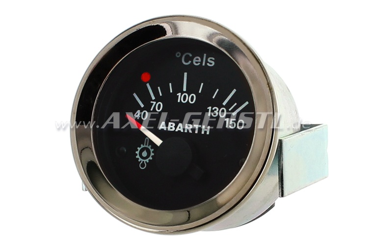 Abarth oil temperature gauge, 52mm, black dial