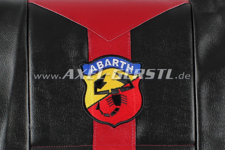 Coprisedile, rosso e nero "Abarth", cpl. ant. e post. Fiat 500 R - Ricambi  Fiat 500 d'epoca 126 600 | Axel Gerstl